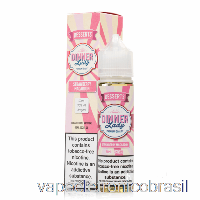 Vape Recarregável Morango Macaroon - Vape Jantar Senhora E-líquido - 60ml 6mg